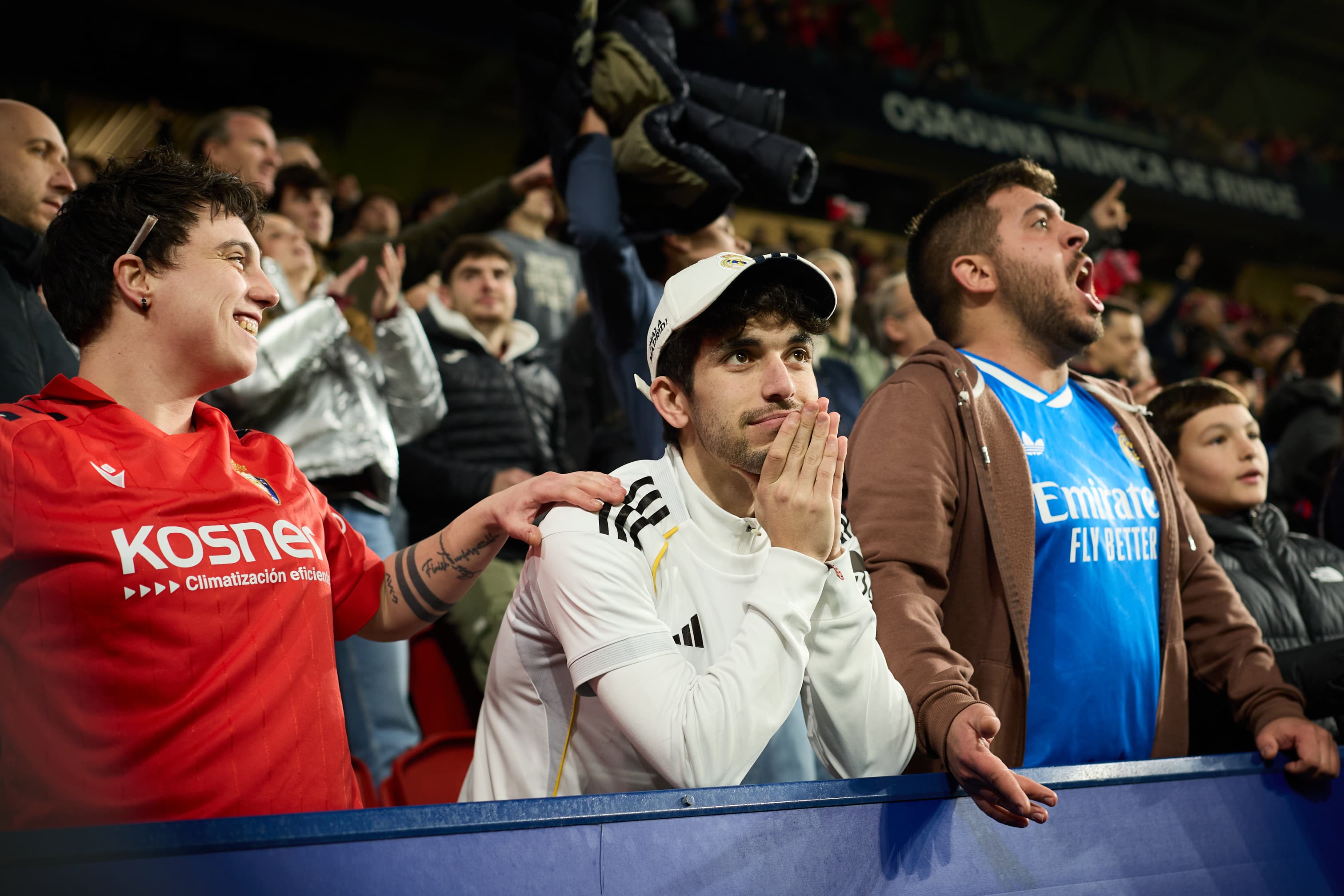 Spectators in the stands of El Sadar Stadium during the football match of LaLiga EA Sports between CA Osasuna and Real Madrid CF played in Pamplona (Spain) on 21 February 2026. Credit: Iñigo Alzugaray